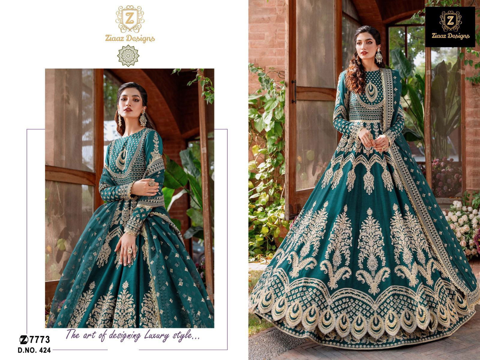 424 Ziaaz Designs Georgette Wedding Wear Pakistani Suits Wholesale Shop In Surat
